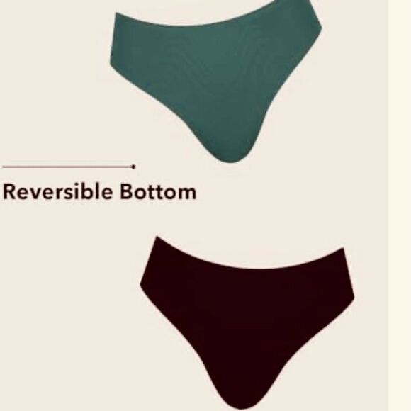 CUPSHE Tankini Swimsuit Cutout Ruched Mid Rise Reversible Bottom Size 3X NEW - Picture 6 of 16